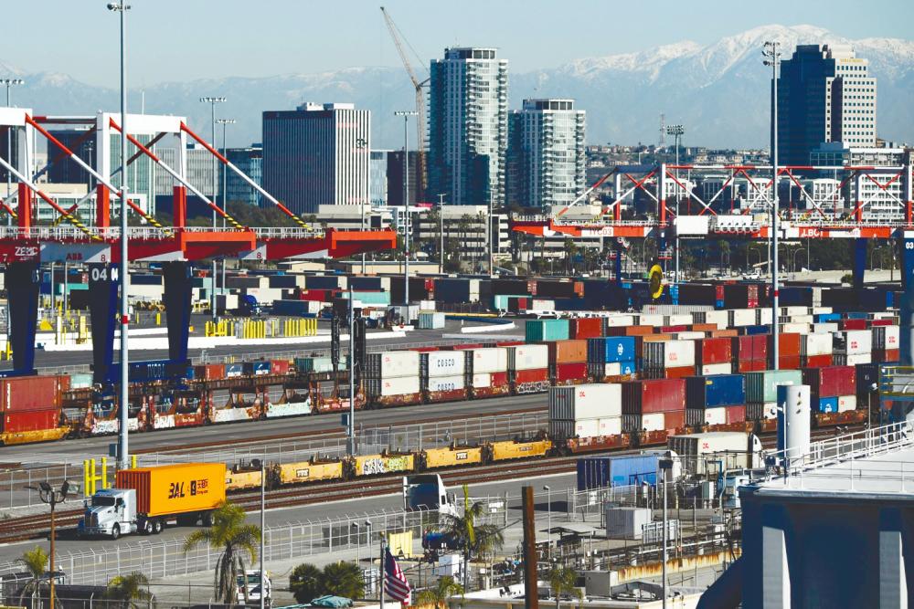 A view of Port of Long Beach in California, US. A full-year contraction of the US economy in 2023 is not ruled out. – AFPpix.