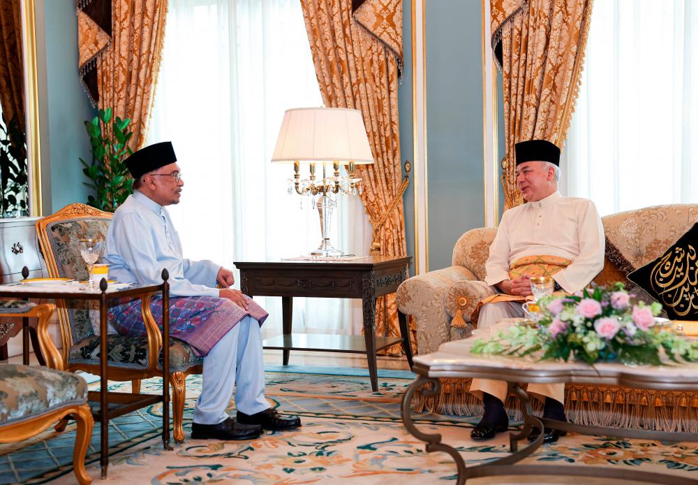IPOH, Dec 2 – Sultan of Perak Sultan Nazrin Shah today granted an audience to Prime Minister Datuk Seri Anwar Ibrahim at Istana Kinta, here.