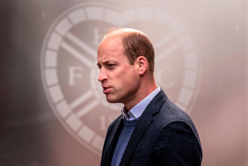 Britain's Prince William visits Heart of Midlothian Football Club to watch a programme called 'The Changing Room' launched by SAMH (Scottish Association for Mental Health) in 2018, in Edinburgh, Scotland, Britain May 12, 2022. Jane Barlow/Pool via REUTERSpix