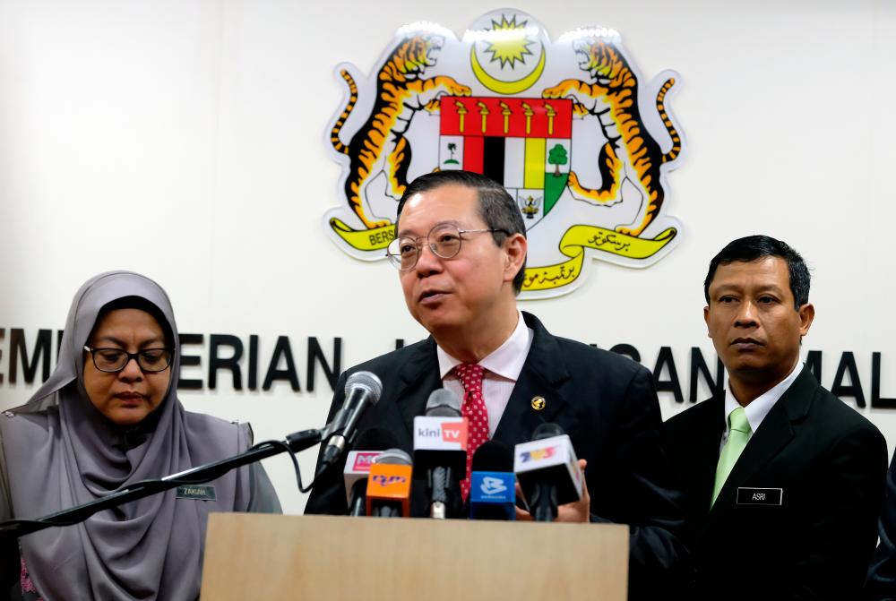 Finance Minister Lim Guan Eng speaks at a press conference at the Ministry of Finance today. - Bernama