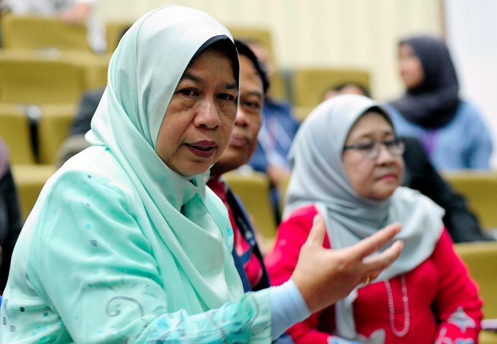 Housing and Local Government Minister Zuraida Kamaruddin during a press conference at UiTM Shah Alam on Nov 11. — Bernama
