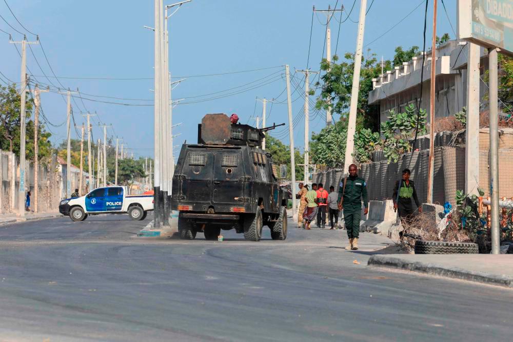 Security officers seen patrolling in Somali capital Mogadishu over attacks by Al Shabaab militants. AFPPIX.