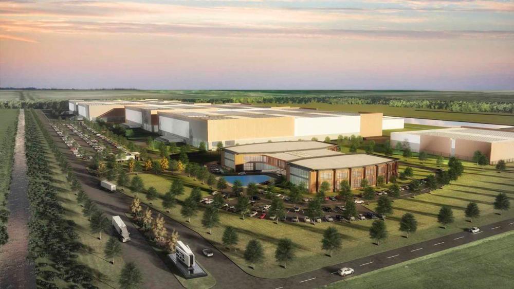 An artist’s impression of the new 215-acre manufacturing facility in Texas
