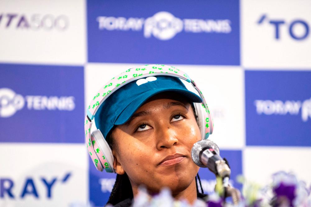 Naomi Osaka of Japan attends a press conference at the start of the Pan Pacific Open tennis tournament in Tokyo on September 19, 2022. AFPPIX