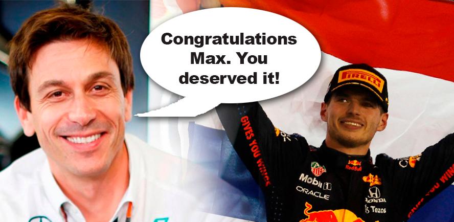 Verstappen says Mercedes boss texted congratulations