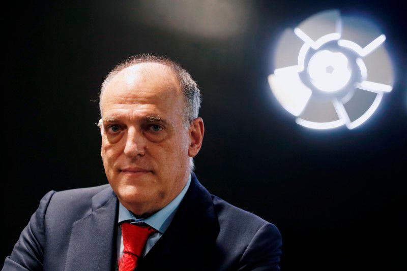 La Liga President Javier Tebas poses before an online interview with Reuters at the La Liga headquarters in Madrid, Spain January 27, 2021. REUTERSPIX
