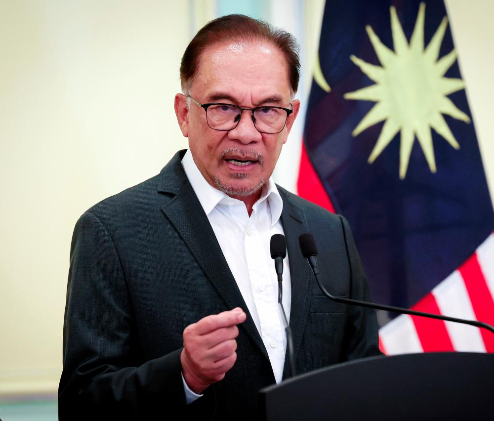 Prime Minister Datuk Seri Anwar Ibrahim during a press conference at Perdana Putra on Dec 5 2022. - BERNAMAPIX
