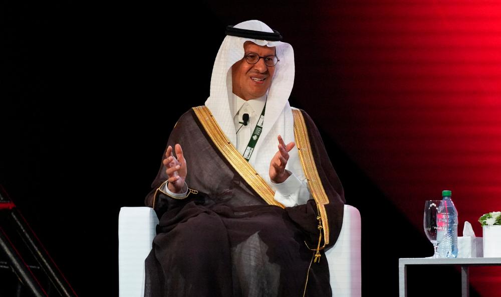 Prince Abdulaziz speaking at the World Petroleum Congress in Calgary on Monday. – Reuterspic